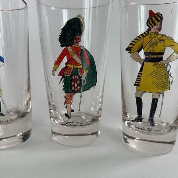 Libbey Solider Drinking Glass Tumblers w/Skinner's Horse, Highlander, Lancer VTG - Picture 8 of 16